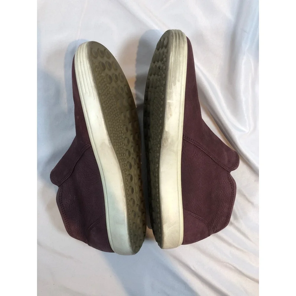 Ecco Soft 7 Tred Zip Burgundy Nubuck Leather Ankle Boots Womens 10 41 430243